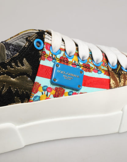 Dolce & Gabbana Multicolor Patchwork Low Top Sneakers Shoes