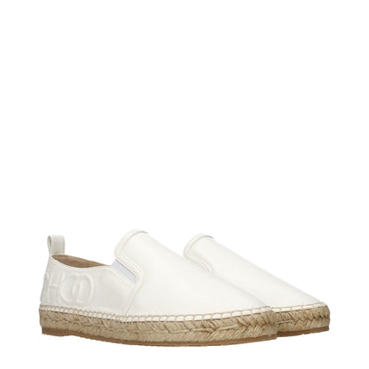 Jimmy Choo White Leather Espadrilles