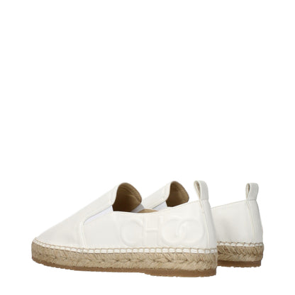 Jimmy Choo White Leather Espadrilles