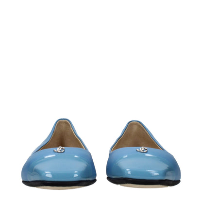 Jimmy Choo Light Blue Leather Ballet Flats