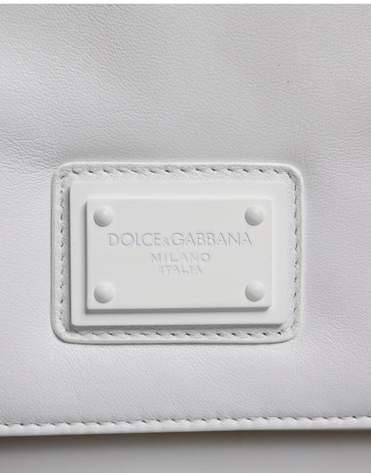 Dolce & Gabbana White Logo Plaque Crossbody Shoulder Borse Women Bag