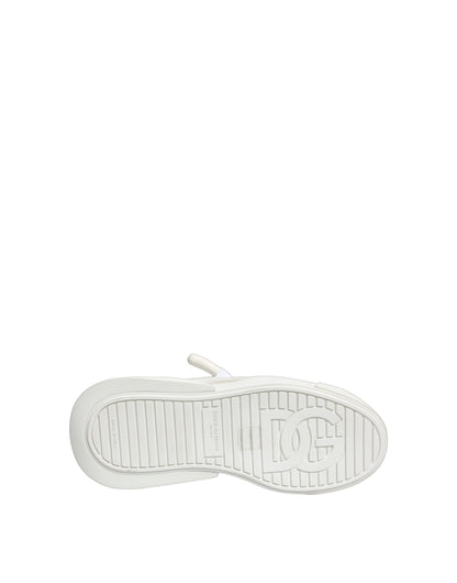 Dolce & Gabbana White Calfskin Leather Low Top Sneakers Shoes