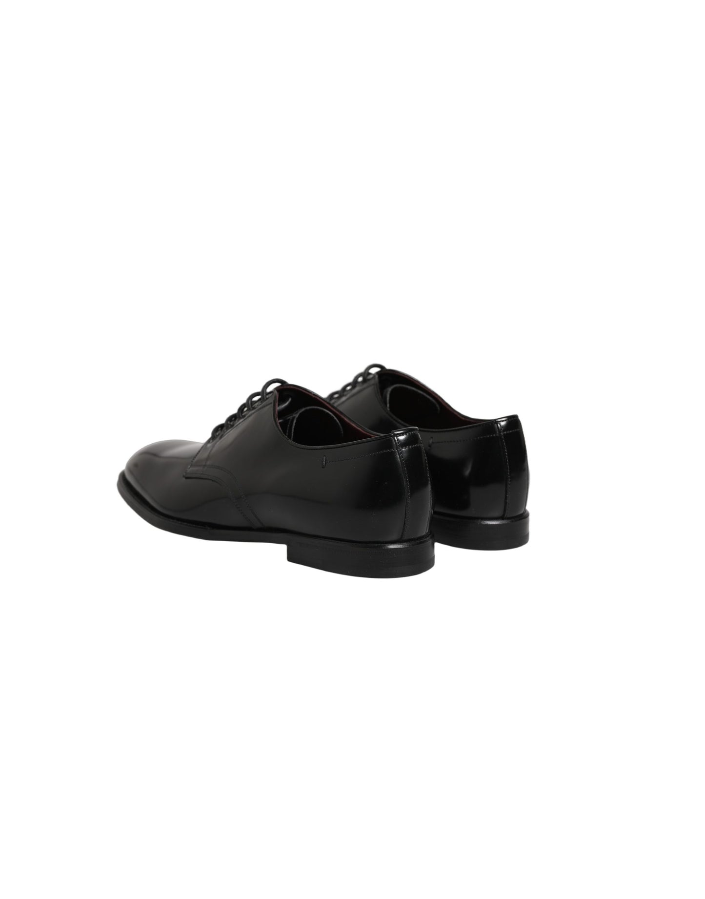 Dolce & Gabbana Black Calfskin Leather Derby Men Dress Shoes