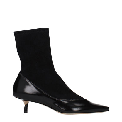 Jacquemus Black Leather Ankle Boots