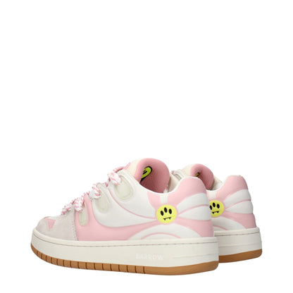 Barrow White Leather Low Top Sneakers