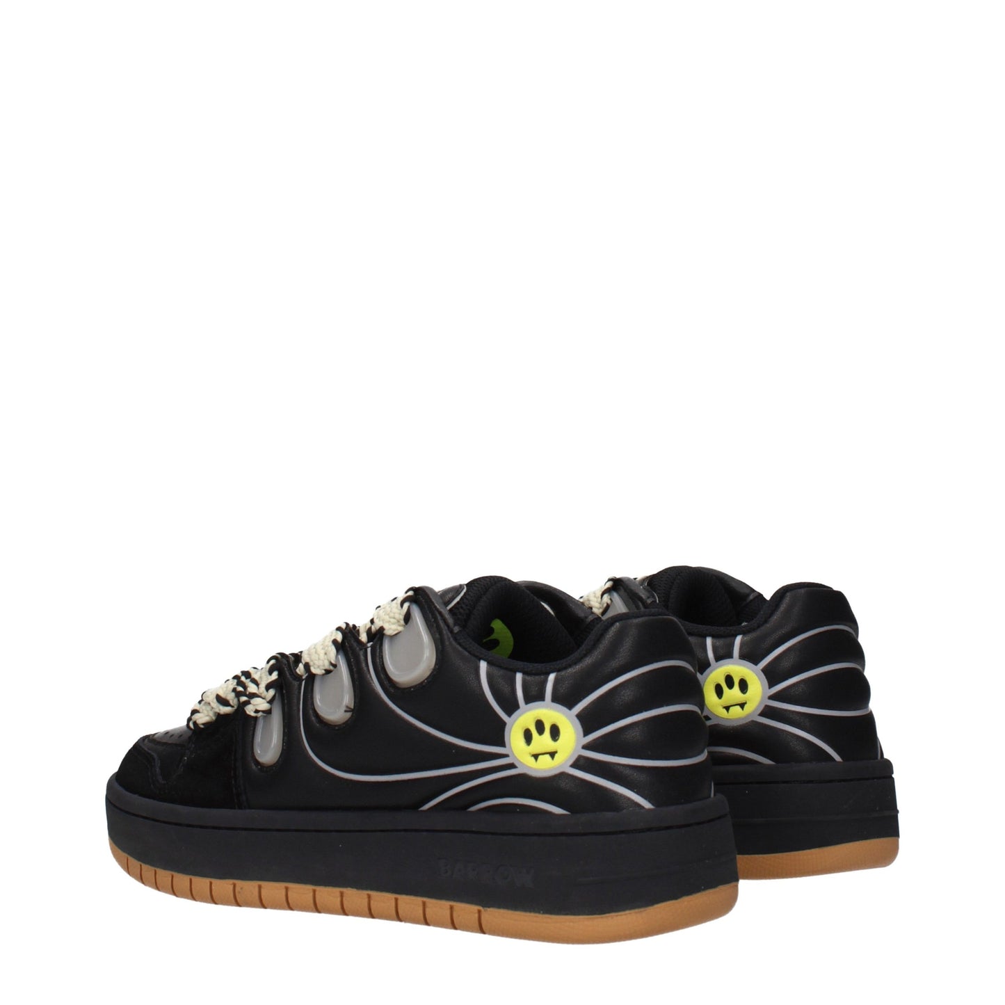 Barrow Black Leather Low Top Sneakers