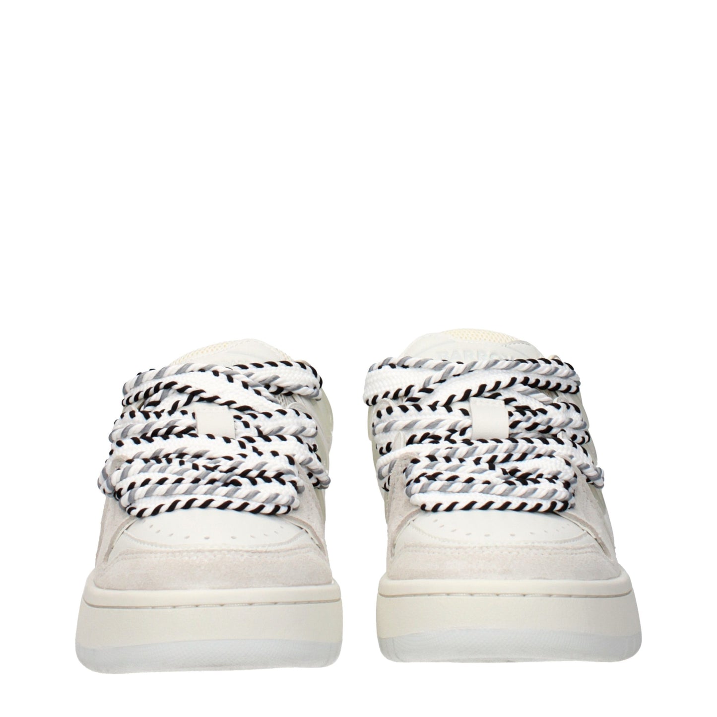 Barrow White Leather Low Top Sneakers