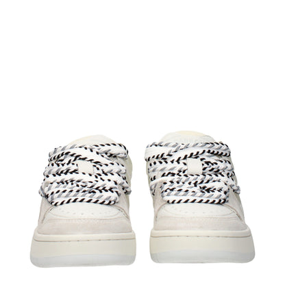 Barrow White Leather Low Top Sneakers