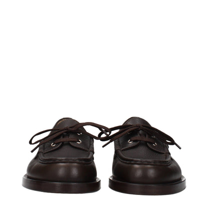 Jacquemus Brown Leather Slip-On Loafers