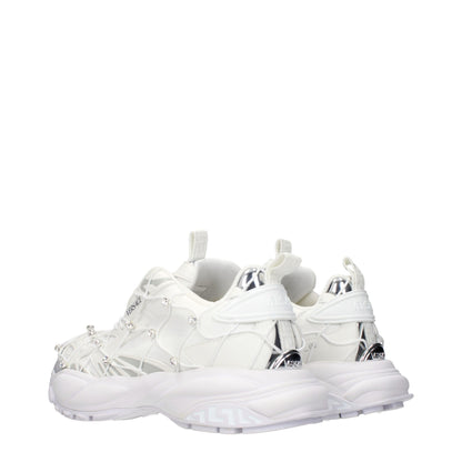 Versace White Fabric Sneakers