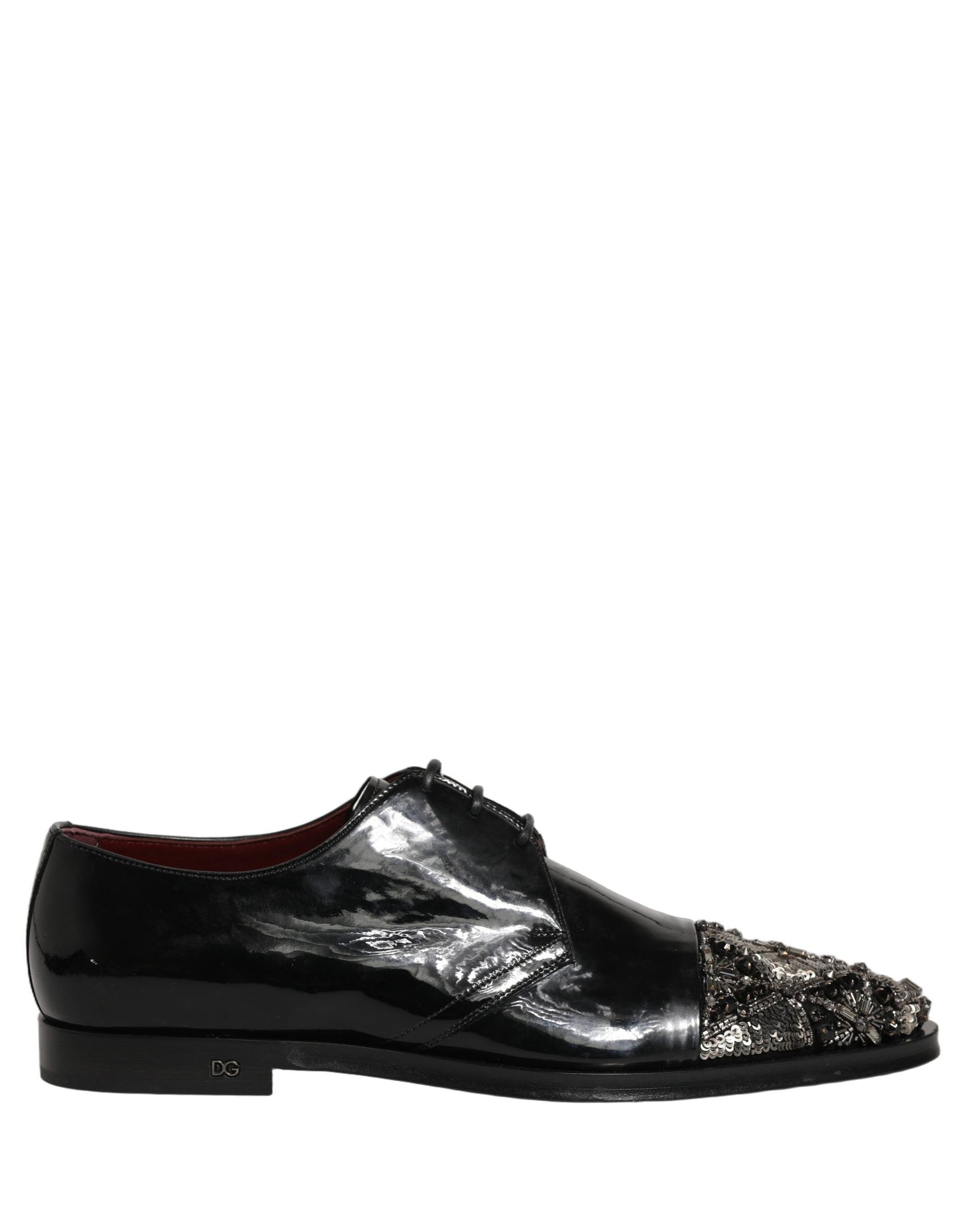 Dolce & Gabbana Black Embellished Men Derby Dress Formal Shoes