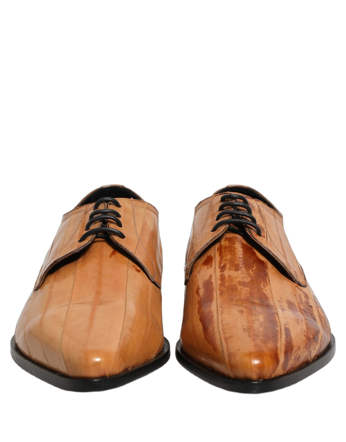 Dolce & Gabbana Brown Leather Lace Up Men Derby Dress Shoes
