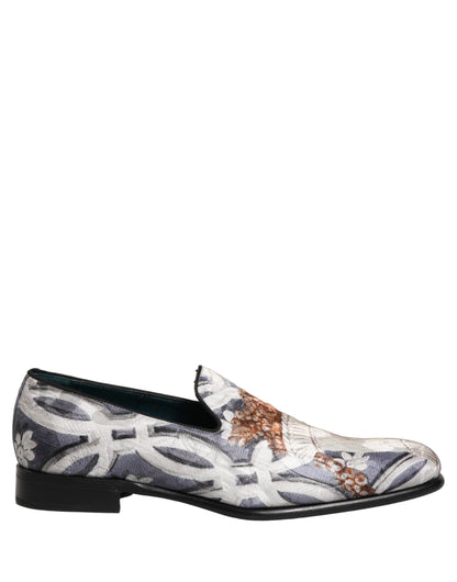 Dolce & Gabbana Multicolor Floral Tapestry Embroidery Loafer Shoes