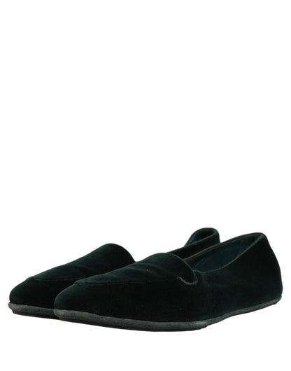 Dolce & Gabbana Green Velvet Slip On Men Flats Loafers Shoes