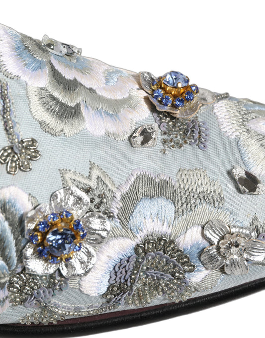 Dolce & Gabbana White Floral Embellished Men Loafers  Shoes
