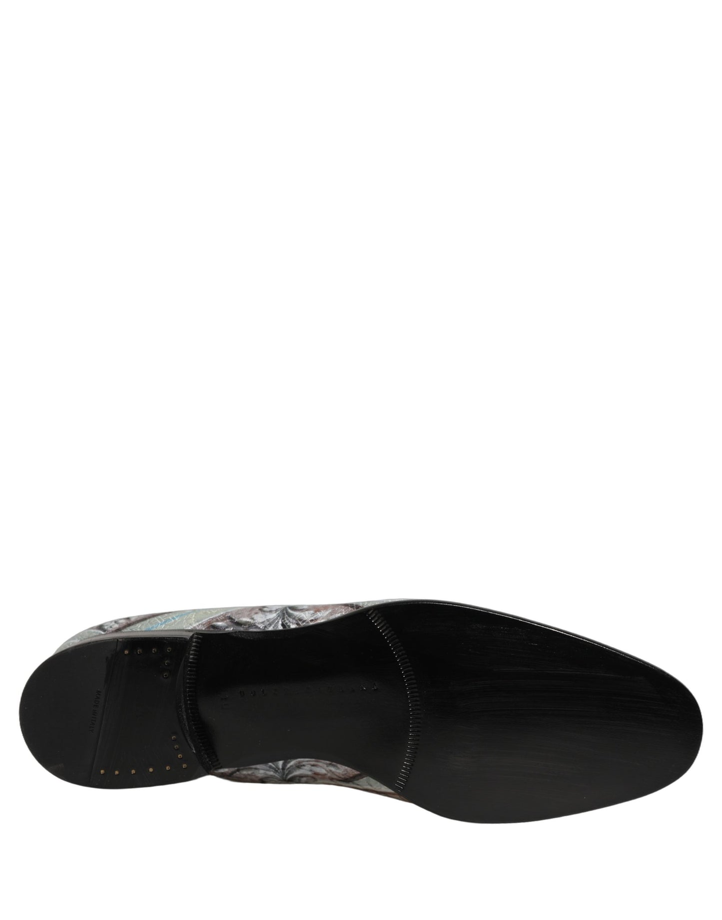Dolce & Gabbana Multicolor Velvet Baroque Dress Loafers Shoes