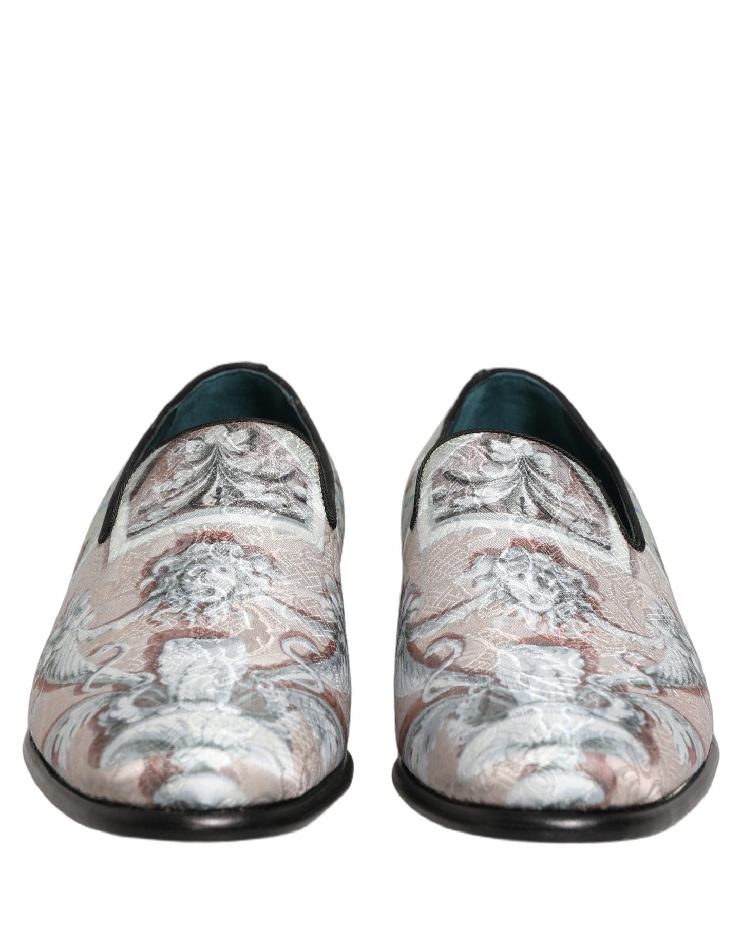 Dolce & Gabbana Multicolor Velvet Baroque Dress Loafers Shoes