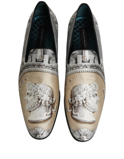 Dolce & Gabbana Multicolor Roman Slip On Dress Loafers Shoes