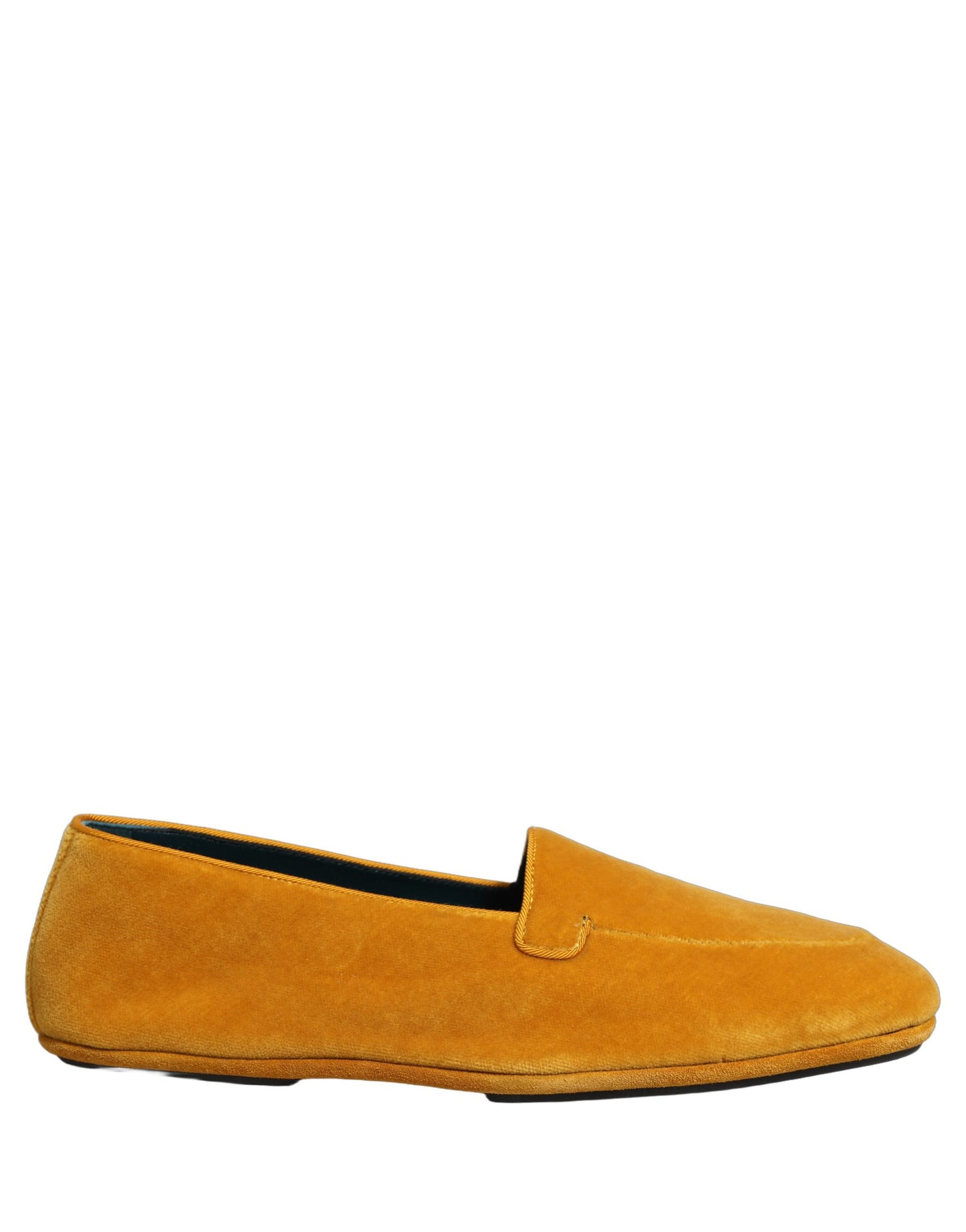 Dolce & Gabbana Yellow Velvet Slip On Men Dress Loafers Shoes