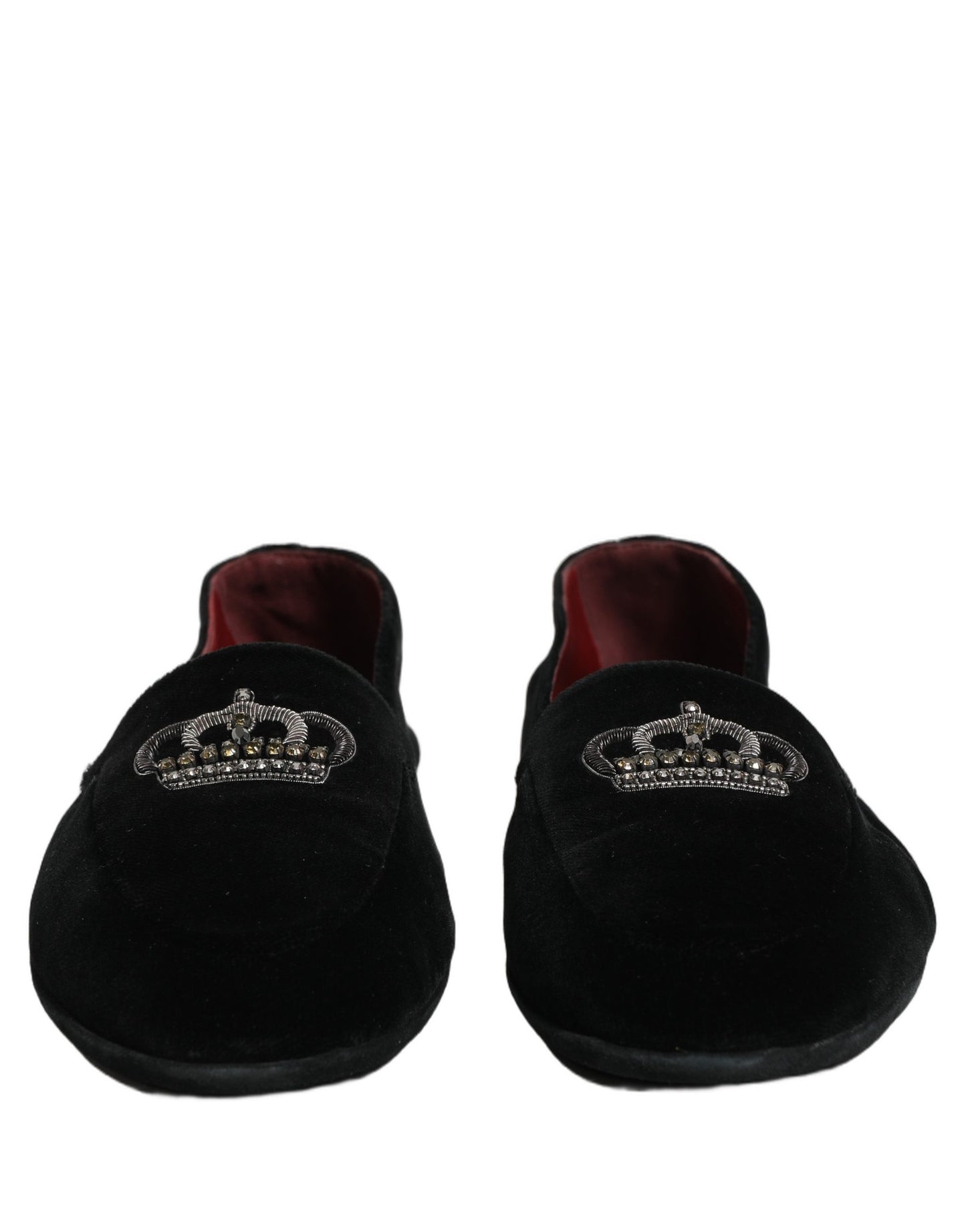 Dolce & Gabbana Black Crown Embellished Dress Loafers Shoes