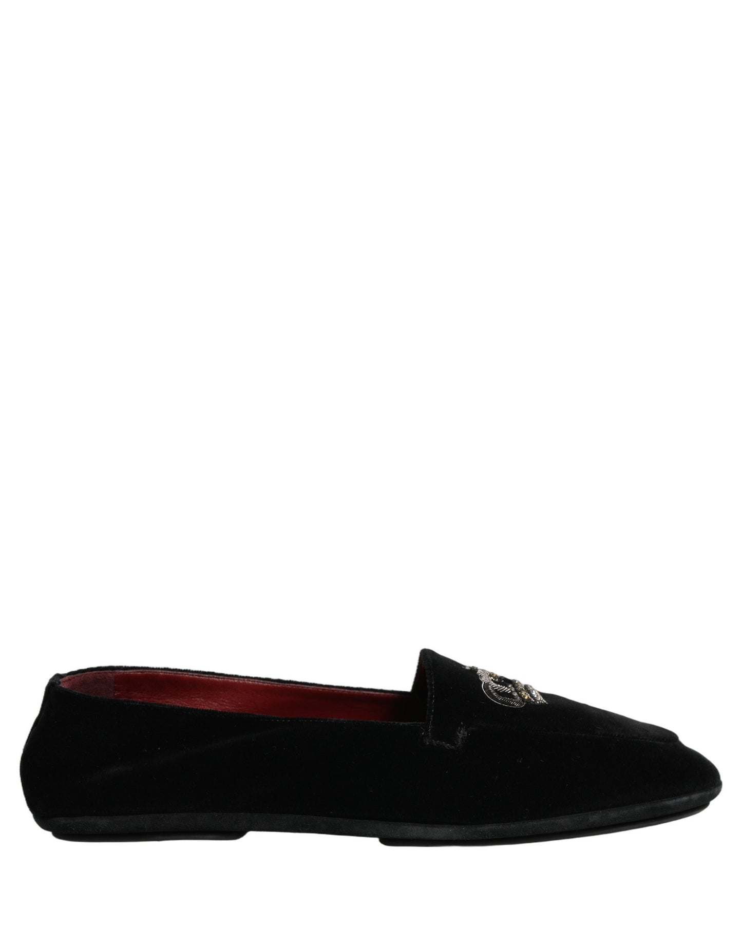 Dolce & Gabbana Black Crown Embellished Dress Loafers Shoes