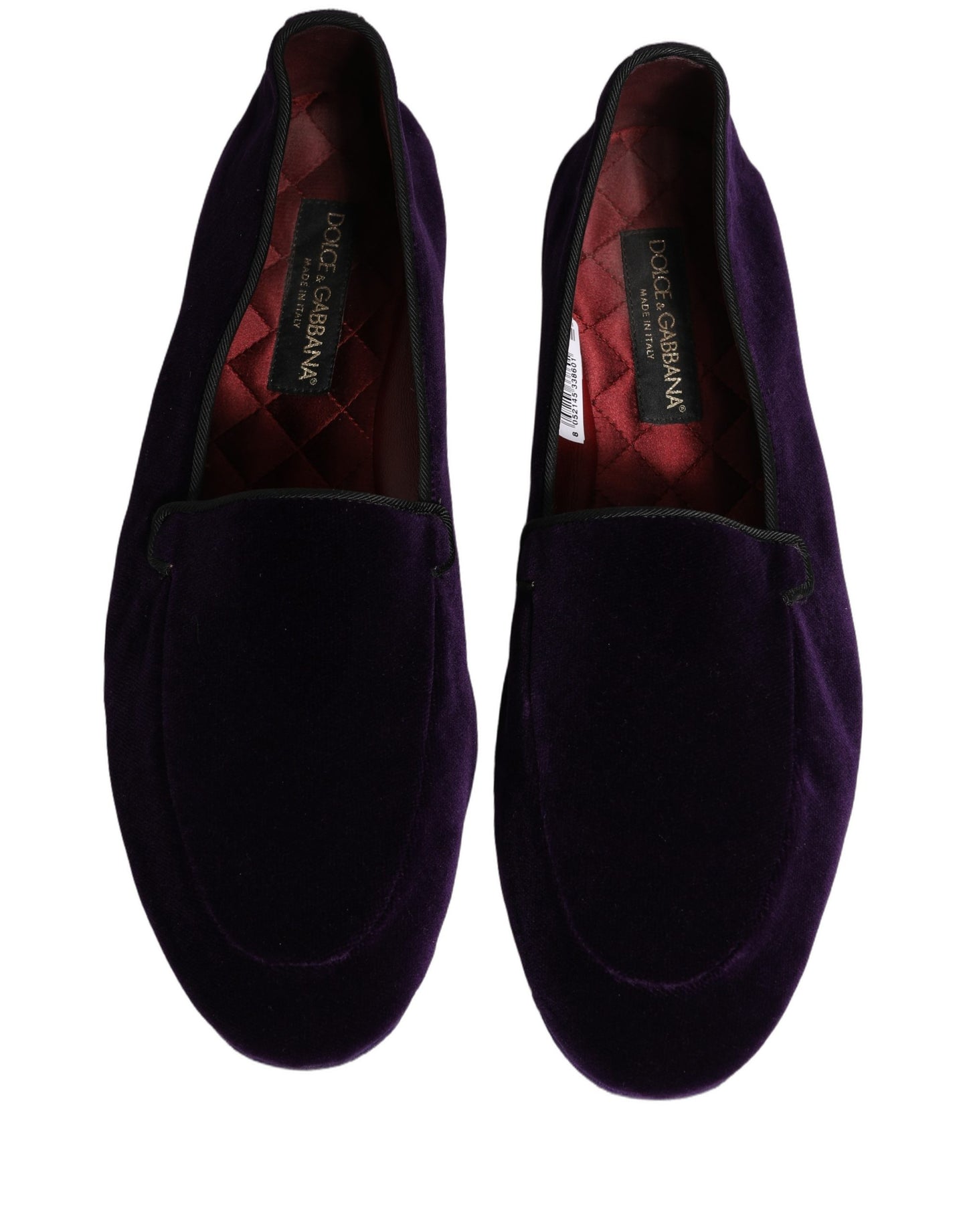 Dolce & Gabbana Violet Velvet Slip On Men Flats Loafers Shoes