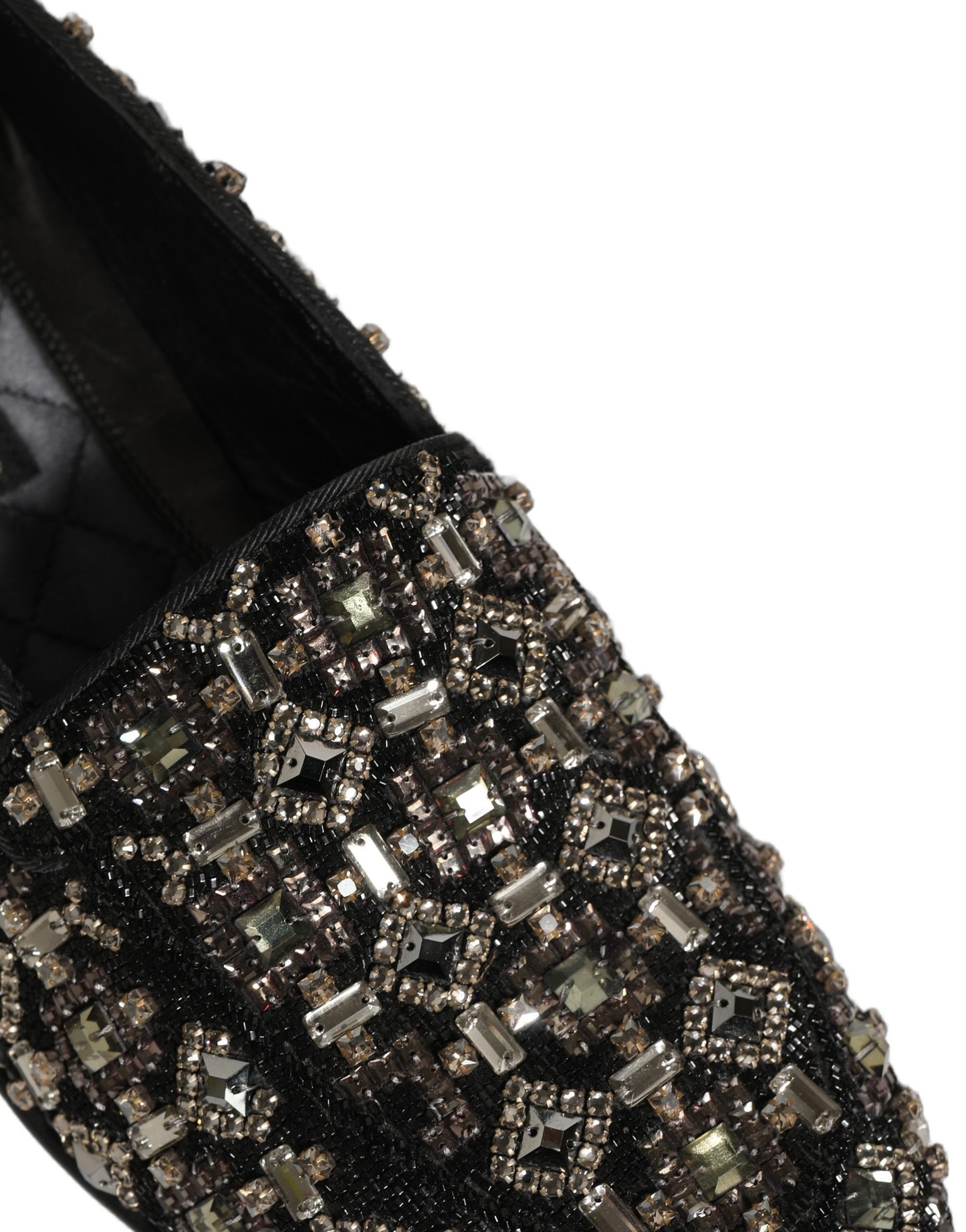 Dolce & Gabbana Black Crystal Embellished Dress Loafers Shoes