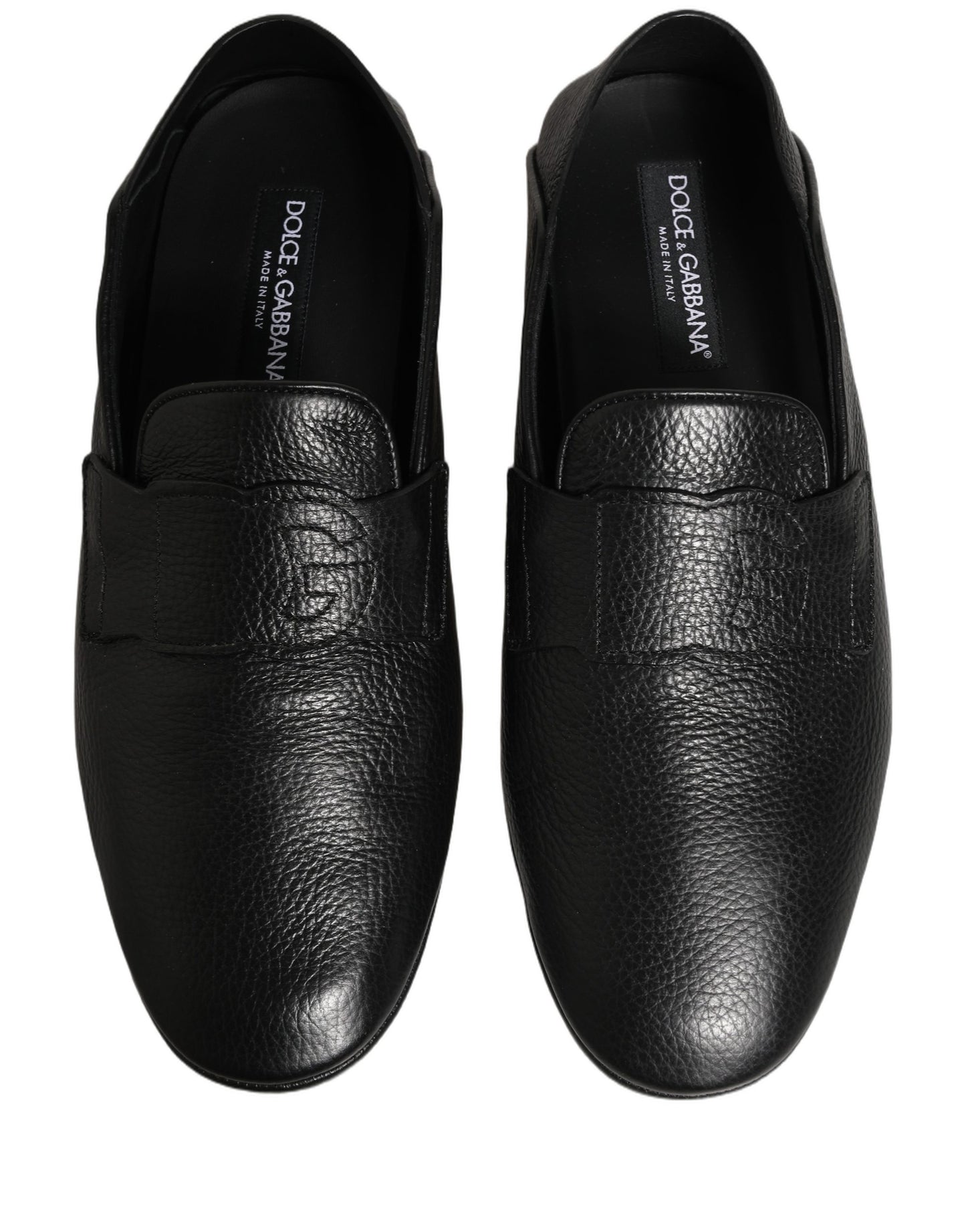 Dolce & Gabbana Black Deerskin Leather Driver Loafers Shoes