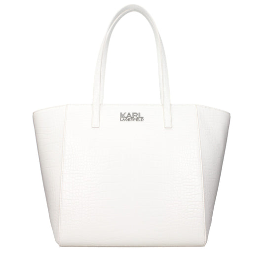 Karl Lagerfeld White Polyethylene Shoulder Bag