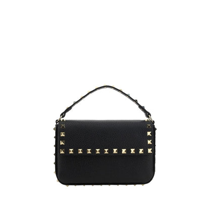 Valentino Garavani Black Calf Leather Bos Taurus Shoulder Bag