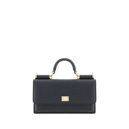 Dolce & Gabbana Black Calf Leather Bos Taurus Shoulder Bag
