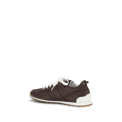 Brunello Cucinelli Brown Calf Leather Bos Taurus Athletic Sneakers
