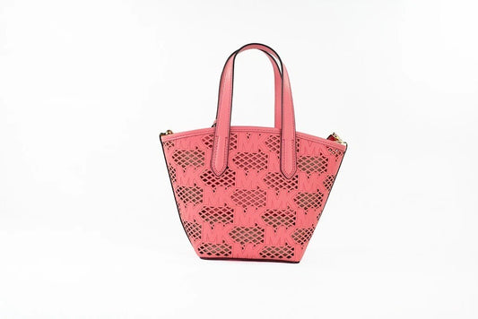 Michael Kors Kimber Small Tea Rose Leather 2-In-1 Zip Tote Messenger Bag Purse