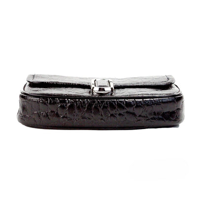 Marc Jacobs The Mini Shoulder Bag Black Embossed Leather Crossbody Bag