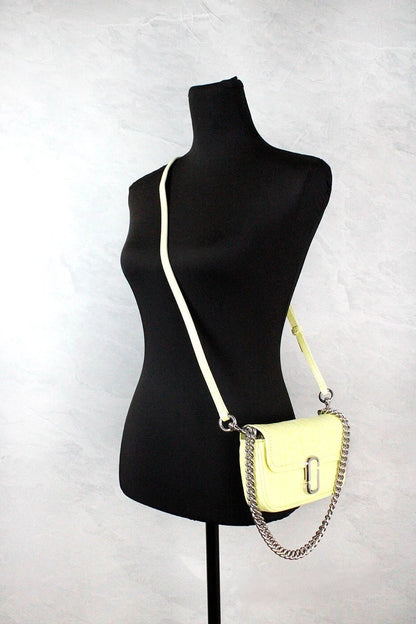 Marc Jacobs The Mini Shoulder Bag Yellow Embossed Leather Crossbody Bag