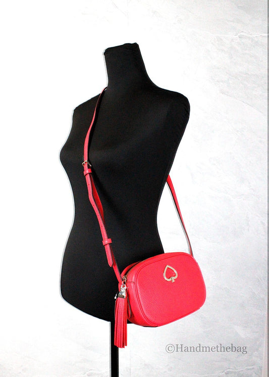 Kate Spade New York Women'S Kourtney Pebbled Leather Zip Around Camera Crossbody Bag (Stoplight)