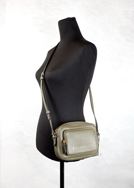 Burberry Small Branded Dark Fern Green Grainy Leather Camera Crossbody Bag