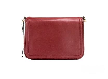 Marc Jacobs Medium Metal Signet Syrah Smooth Leather Flap Crossbody Purse Bag