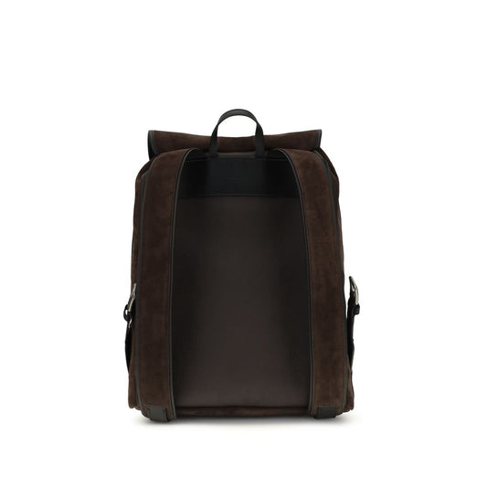 Valentino Garavani Brown Calf Leather Bos Taurus Backpack