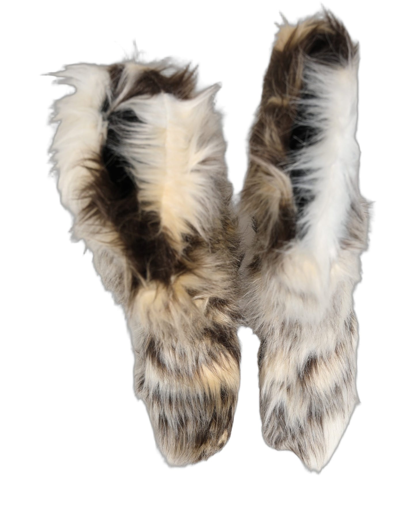 Dolce & Gabbana Multicolor Knee High Faux Fur Boots Shoes