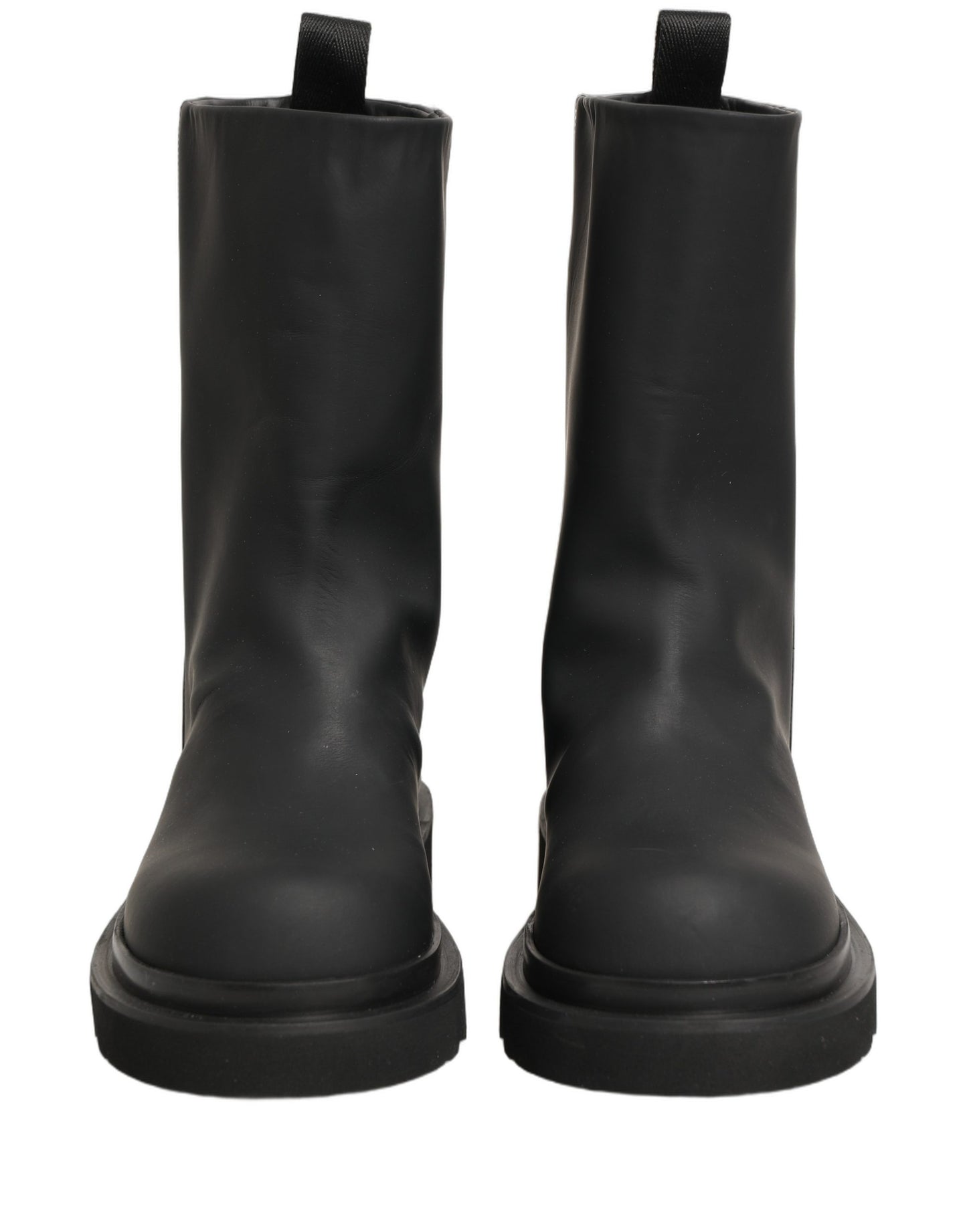 Dolce & Gabbana Black Leather Mid Calf Chunky Men Boots Shoes