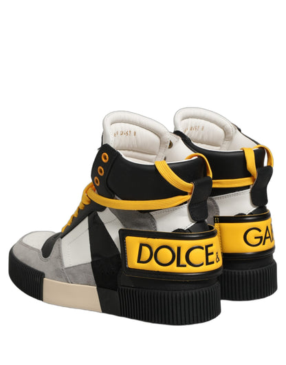 Dolce & Gabbana Multicolor Leather High Top Sneakers Shoes