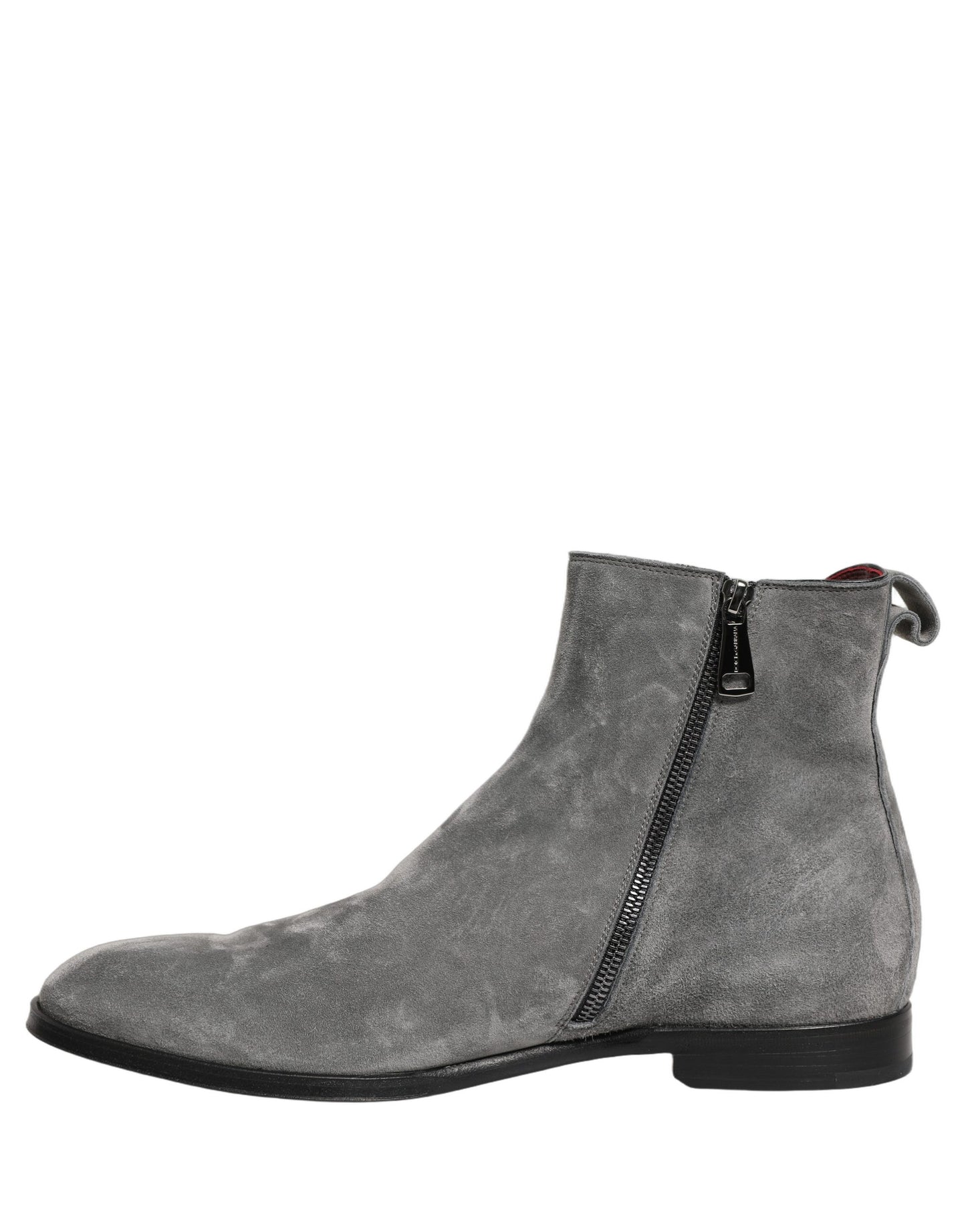 Dolce & Gabbana Gray Suede Leather Chelsea Boots Shoes