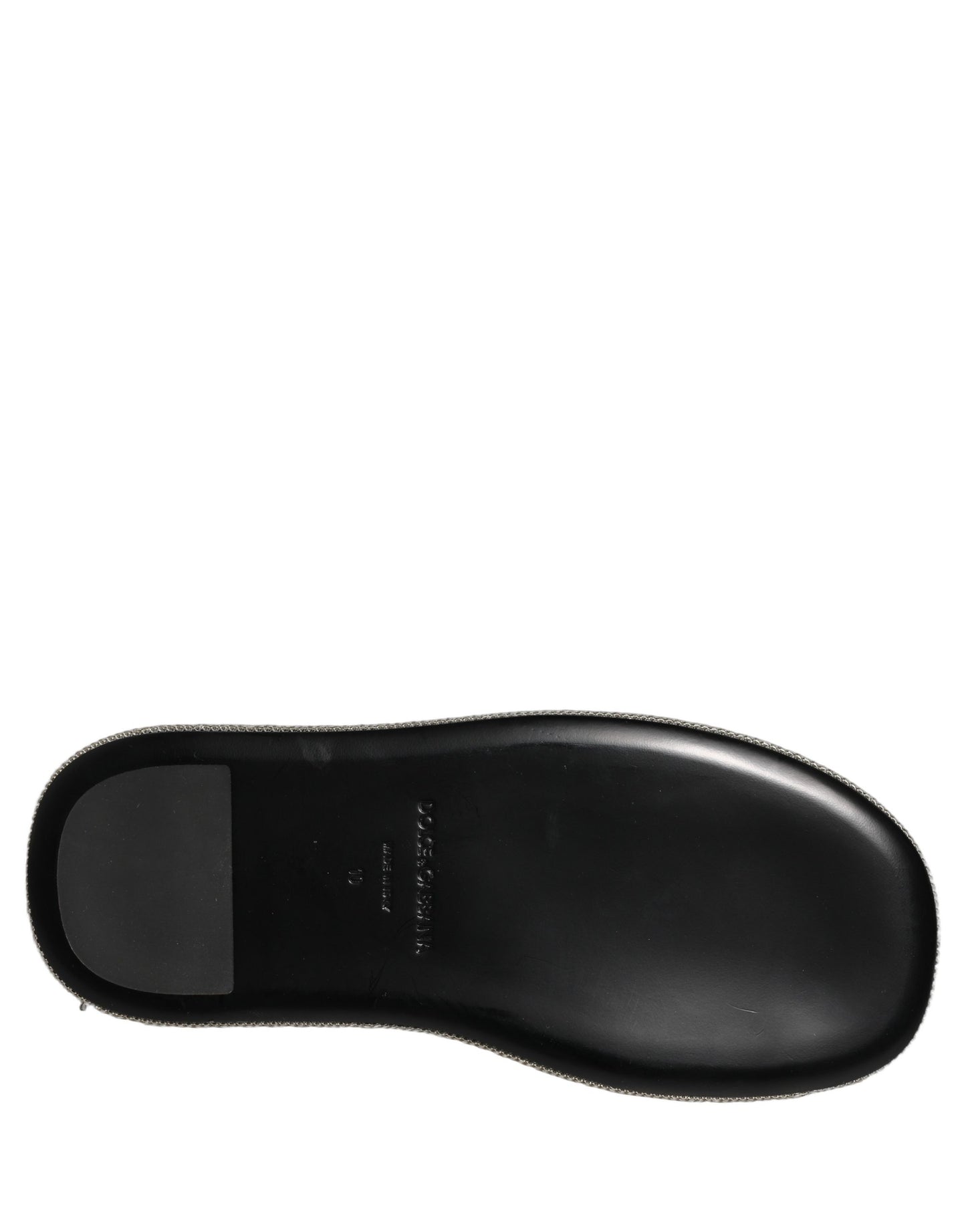 Dolce & Gabbana Black Crystal Embellished Platform Men Slides Shoes
