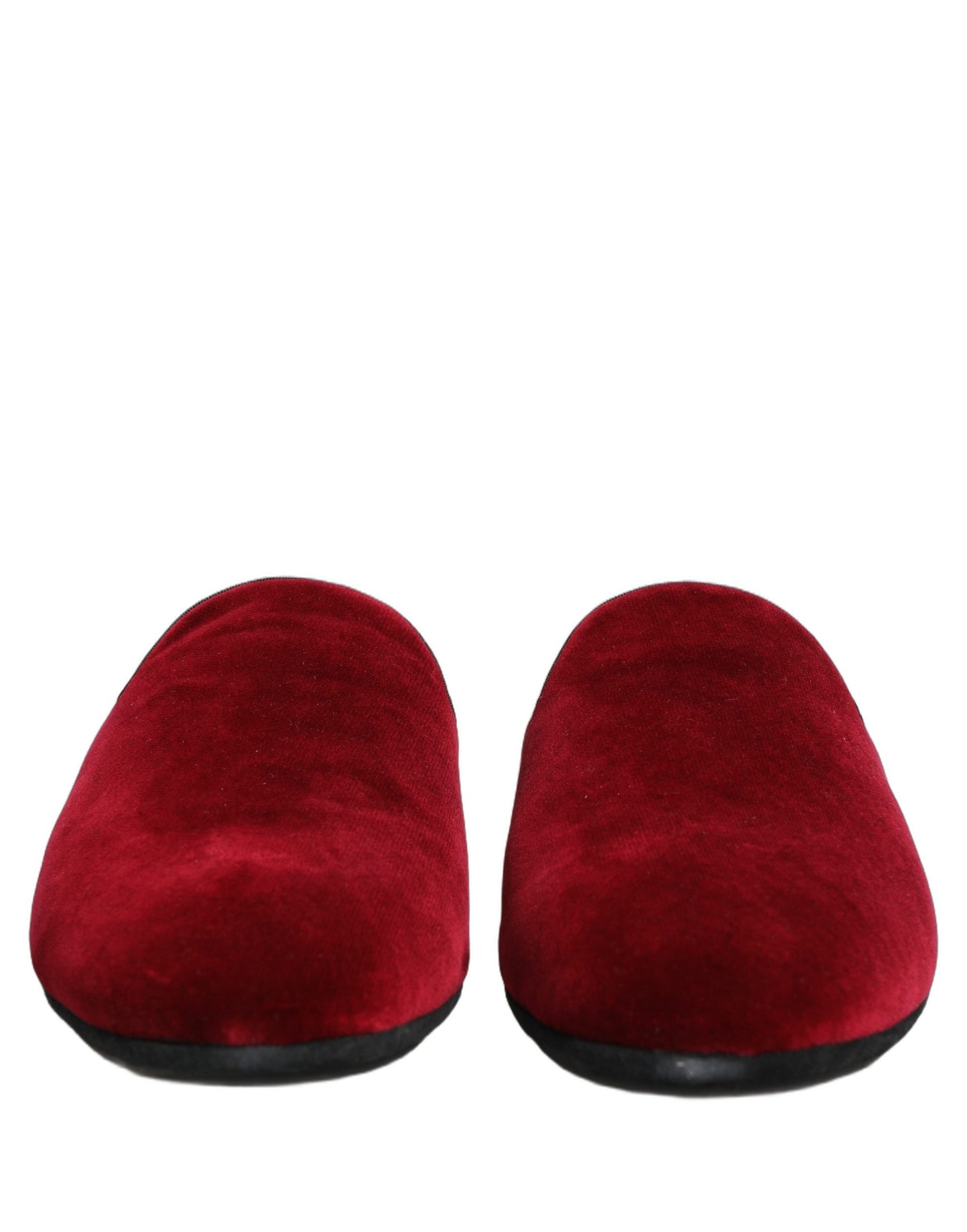 Dolce & Gabbana Red Suede Slides Flat Slipper Men Shoes