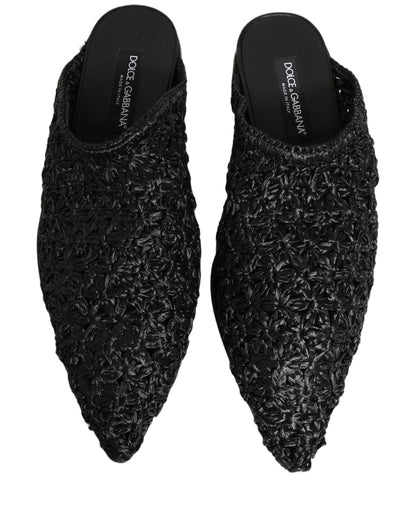 Dolce & Gabbana Black Mules Slides Slippers Men Flats Shoes