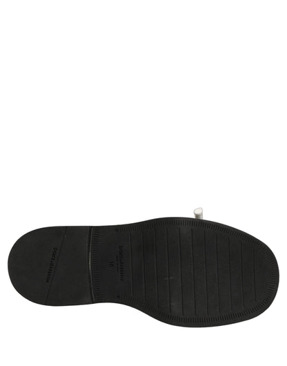 Dolce & Gabbana Brown Leather Slip On Flat Sandals Men Shoes