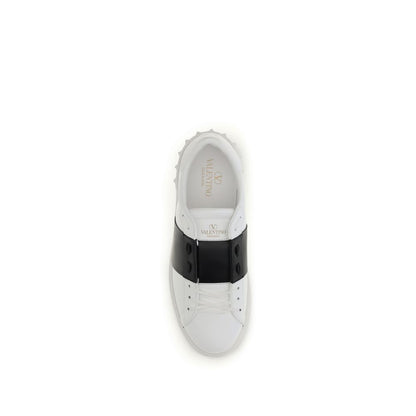 Valentino Garavani White Calf Leather Bos Taurus Low Top Sneakers