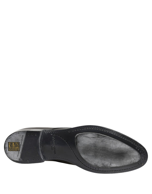 Dolce & Gabbana Dress Black Leather Lace Up Derby Men Shoes