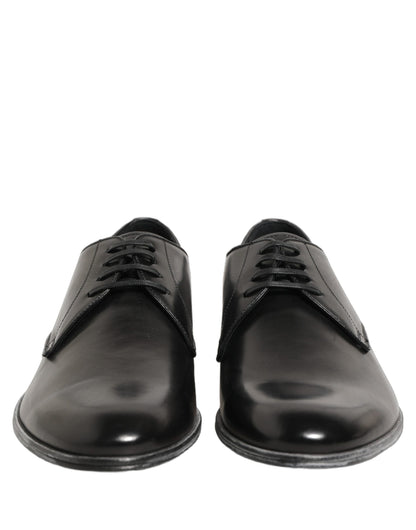 Dolce & Gabbana Dress Black Leather Lace Up Derby Men Shoes
